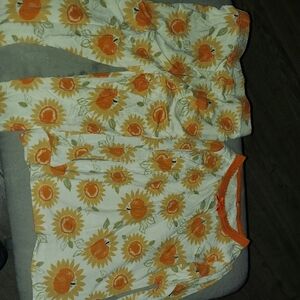 Bamboo Floral Sunflower Pajama Set